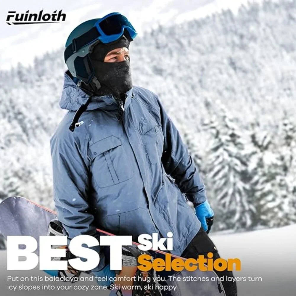 Fuinloth Black Winter Unisex Balaclava Sheisty Ski Mask